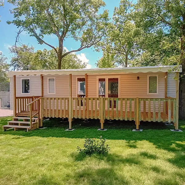 terrasse de mobil home standard en pin